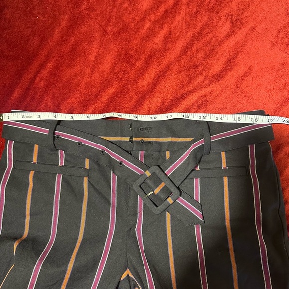 Anthropologie Black and Purple Cropped Ankle Pants - Picture 7 of 9